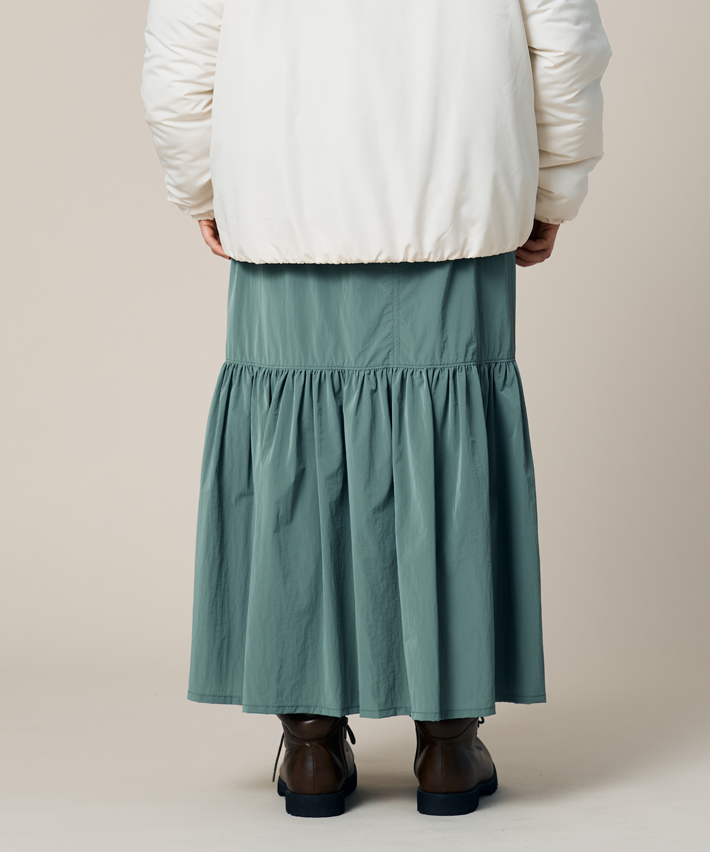 BELTED TIERED SKIRT
