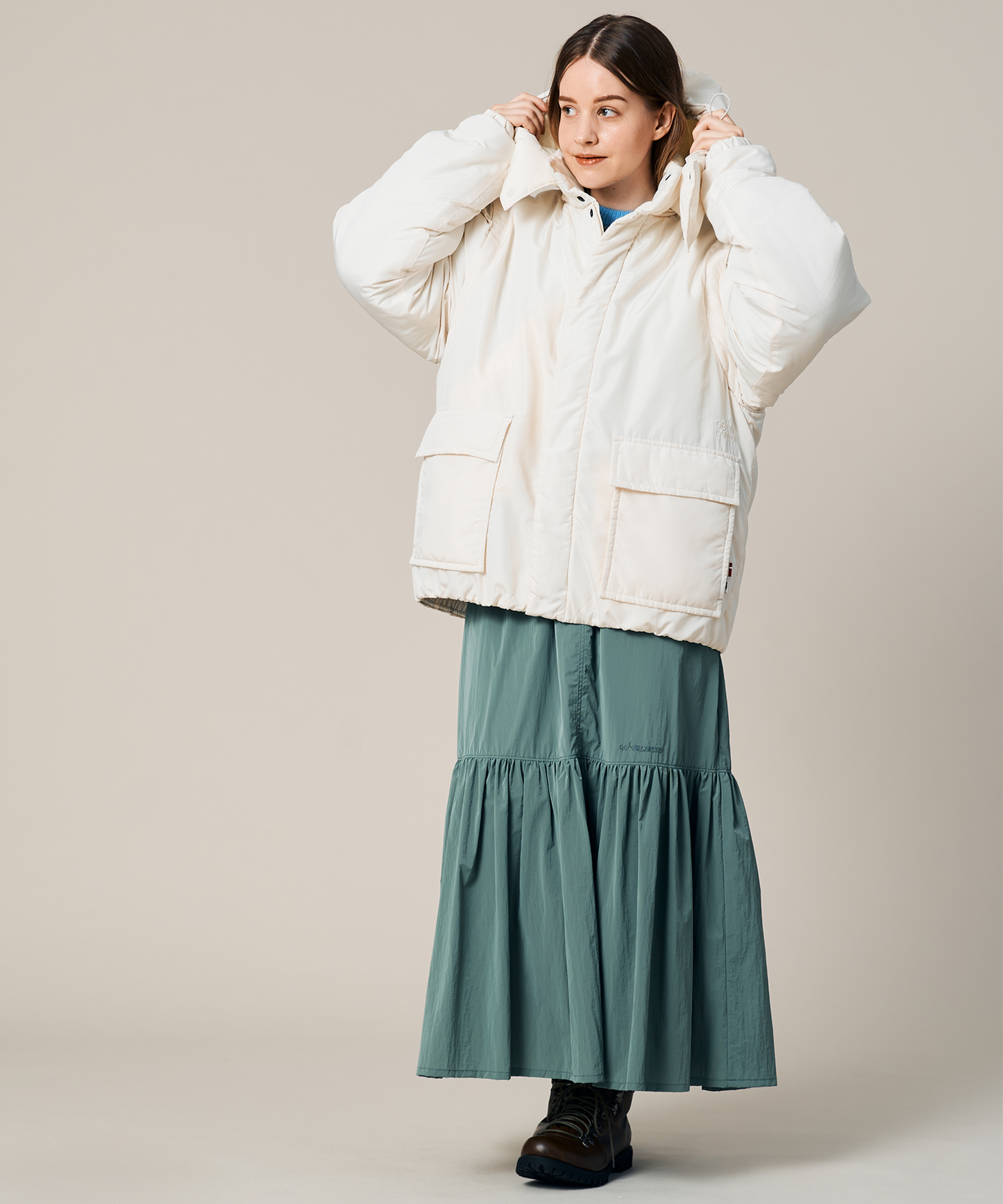 BELTED TIERED SKIRT