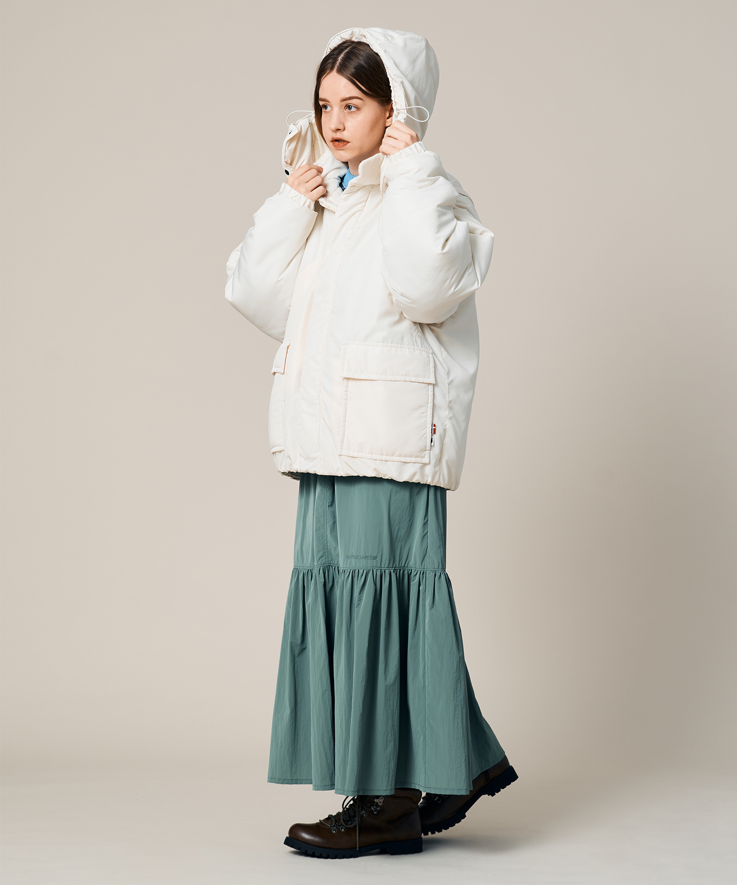 BELTED TIERED SKIRT