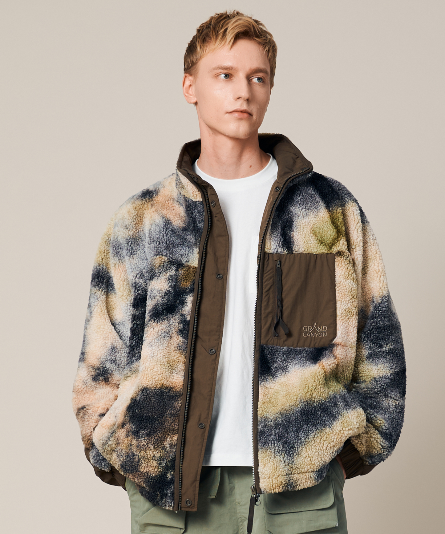 UNISEX REVERSIBLE TIE-DYE BOA JACKET