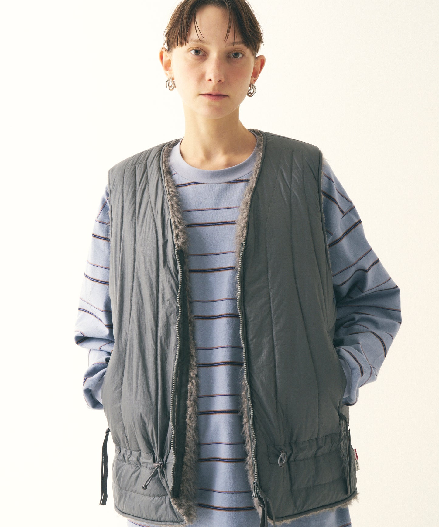 【残りわずか】UNISEX PADDED REVERSIBLE FUR VEST