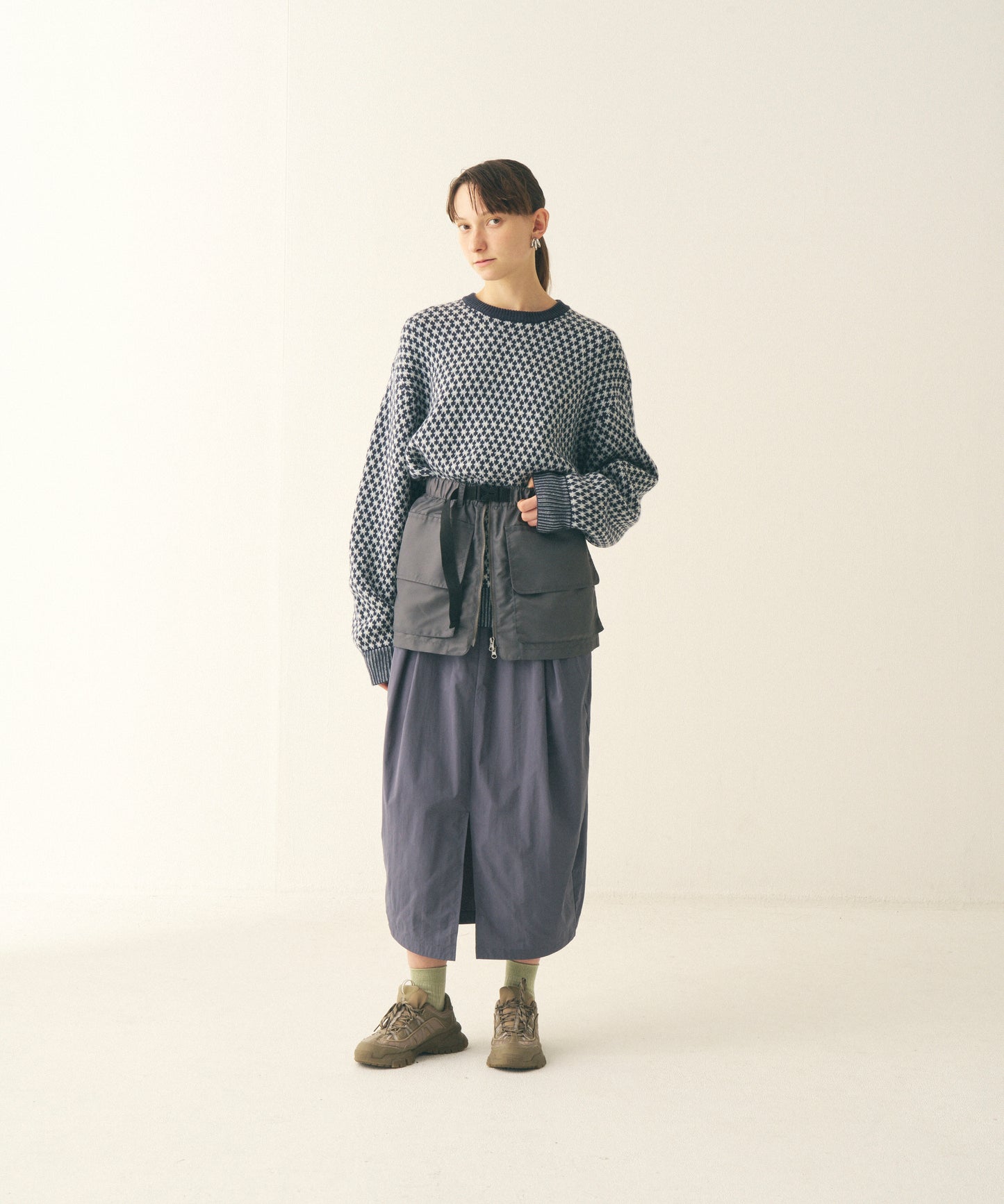 COCOON SKIRT WITH POCKET BELT