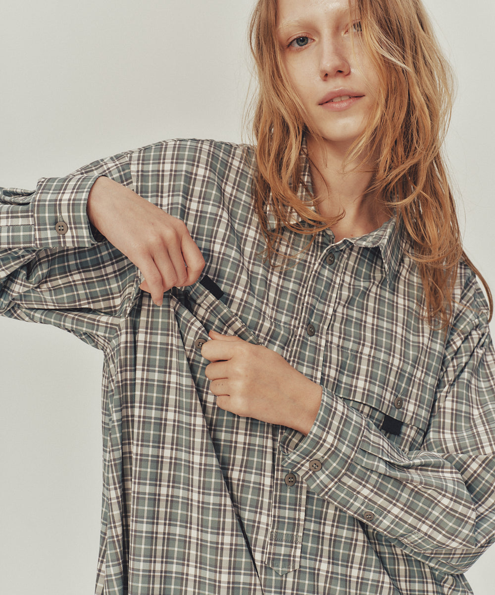 NYLON STRETCH SHIRT ONEPIECE