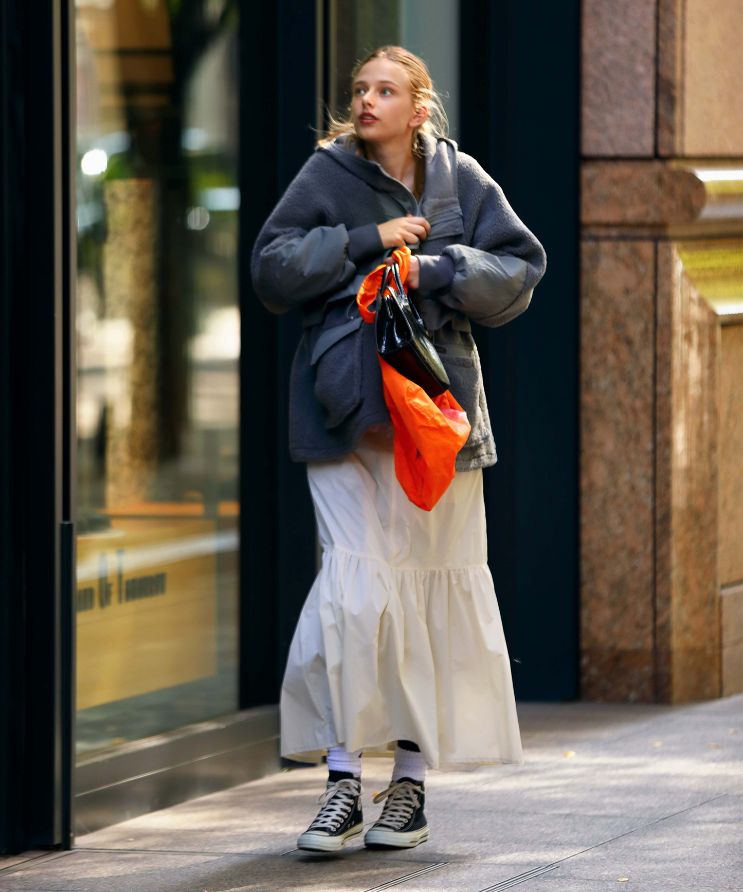 BELTED TIERED SKIRT