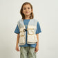 KID'S NYLON PIPING MULTI FUNCTION VEST